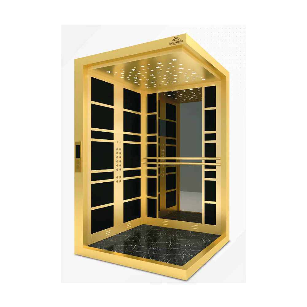 Renkli Cam Gold Paslanmaz Kabin